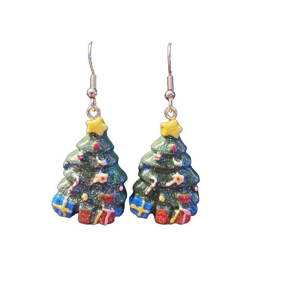 Christmas Tree 2D Dangle Earrings**see item description** NWOT - Picture 2 of 3